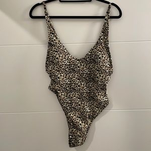 NWT- Thong Leopard One-Piece Bathing Suit